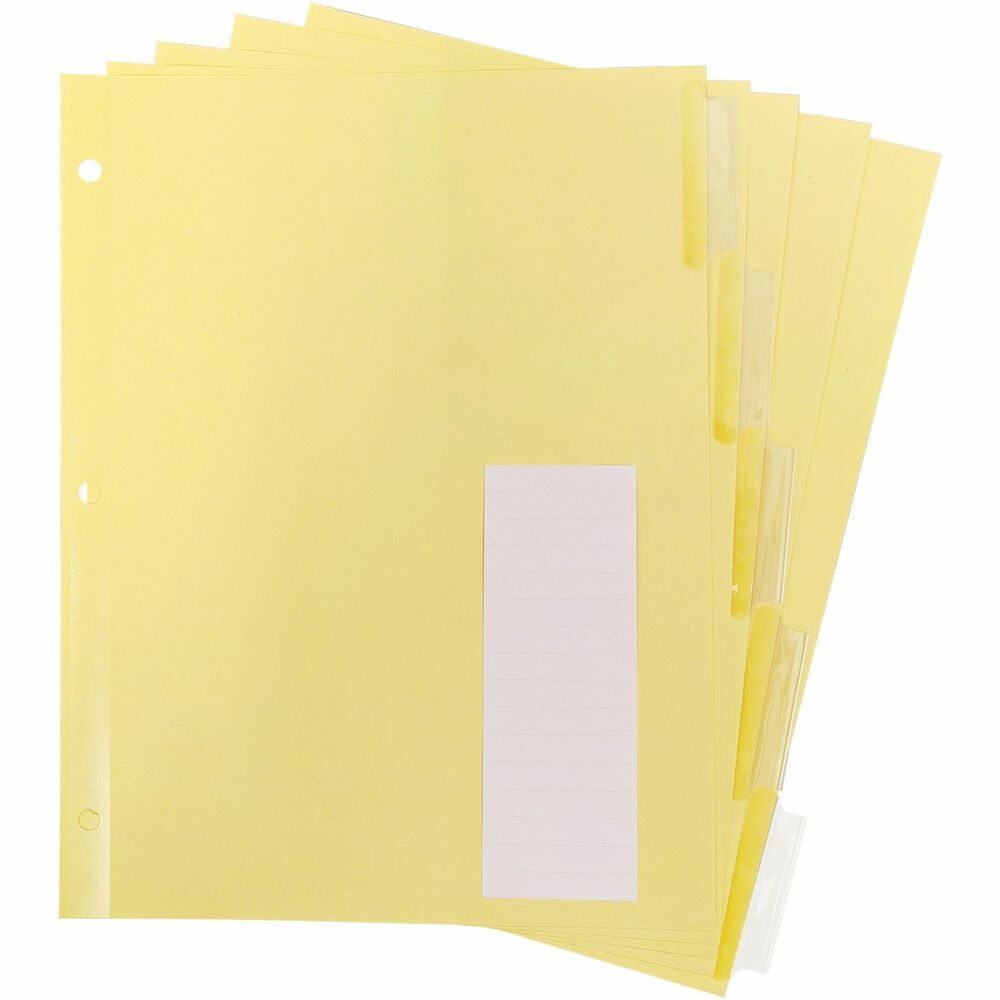 Image of Business Source Binder Indexes, 2" Tabs,11"x8-1/2",5 Tab/ST, CL Tabs/Buff