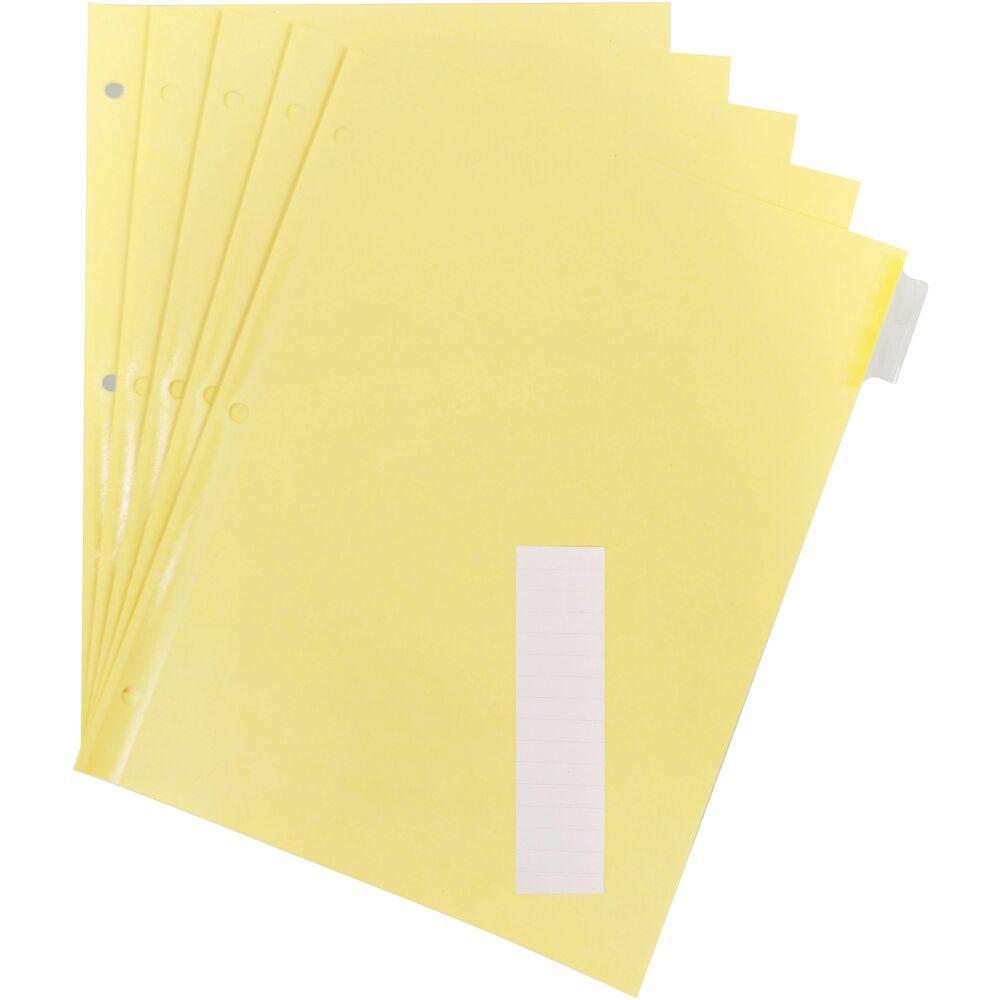 Image of Business Source Binder Indexes, 1/2" Tabs,11"x8-1/2",8 Tab/ST, CL Tabs/Buff