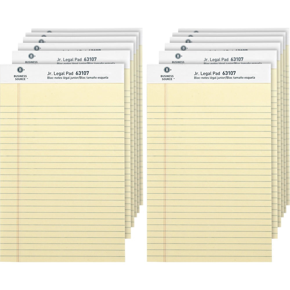 Image of Business Source Legal Pads, Jr. Legal Ruled, 50 Sht, 5"x8", 1 Dozen, CA
