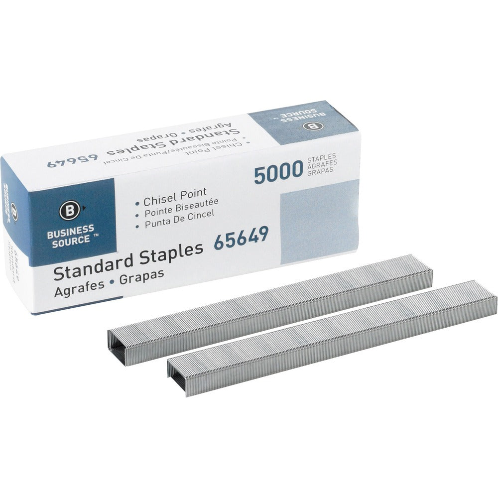 Image of Business Source Standard Staples, Chisel Point, 210 Strip, 5000/BX, SR