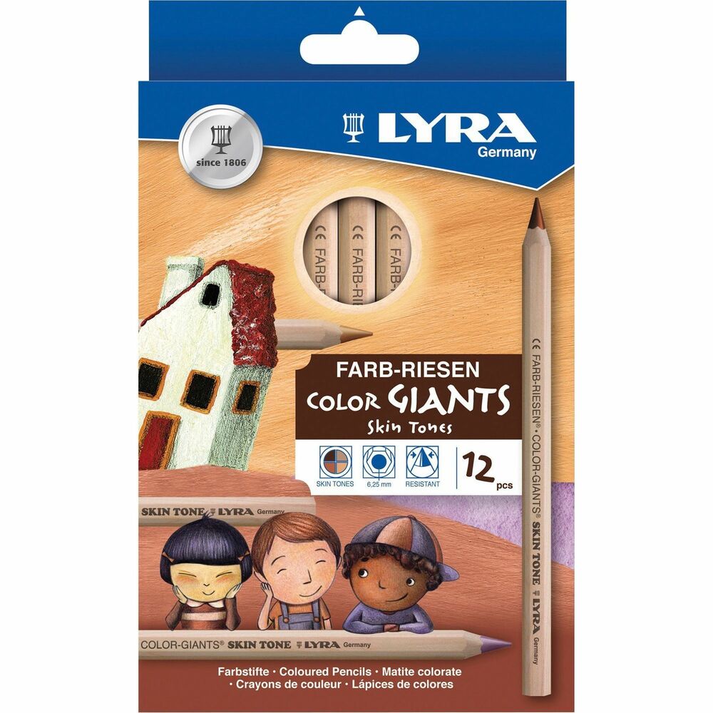 Image of Dixon Ticonderoga Company Color Pencils,Hexagon, 6.25mm Core,12/ST,Skin Tones