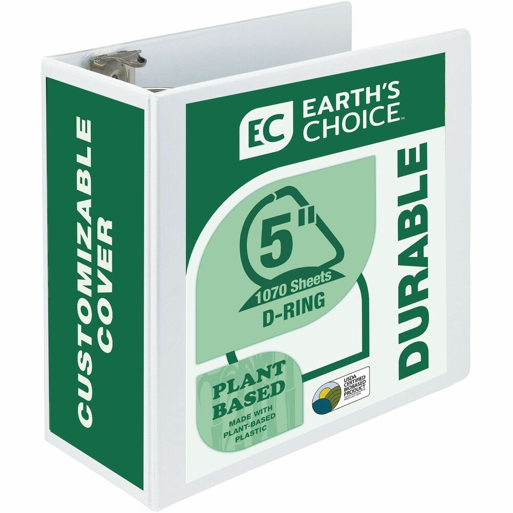 Image of Samsill D-Ring View Binders, 5" Capacity, 11"x8-1/2", White