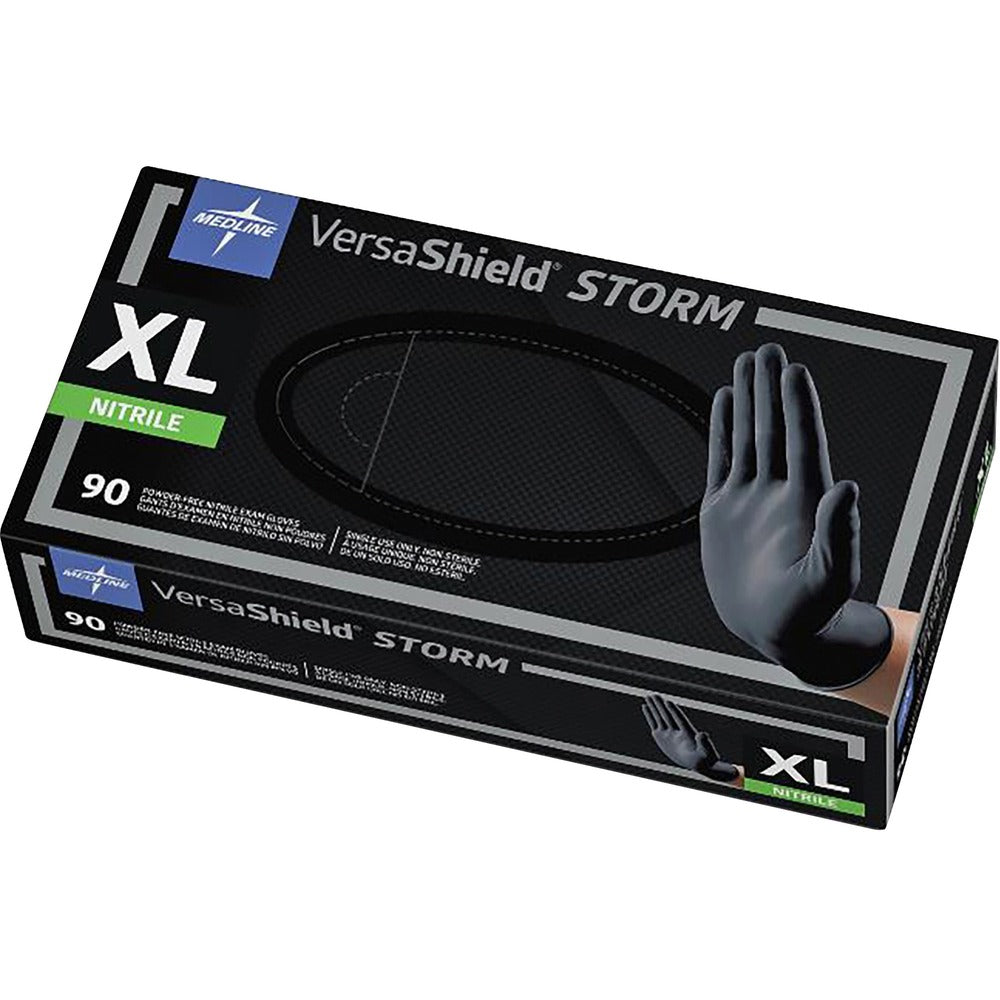 Image of Medline Nitrile Exam Gloves, Powder Free, XLarge, 90/BX