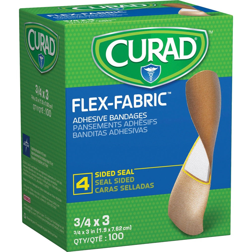 Image of Medline Fabric Bandages, Flex Fabric, 3/4"x3", 100/BX