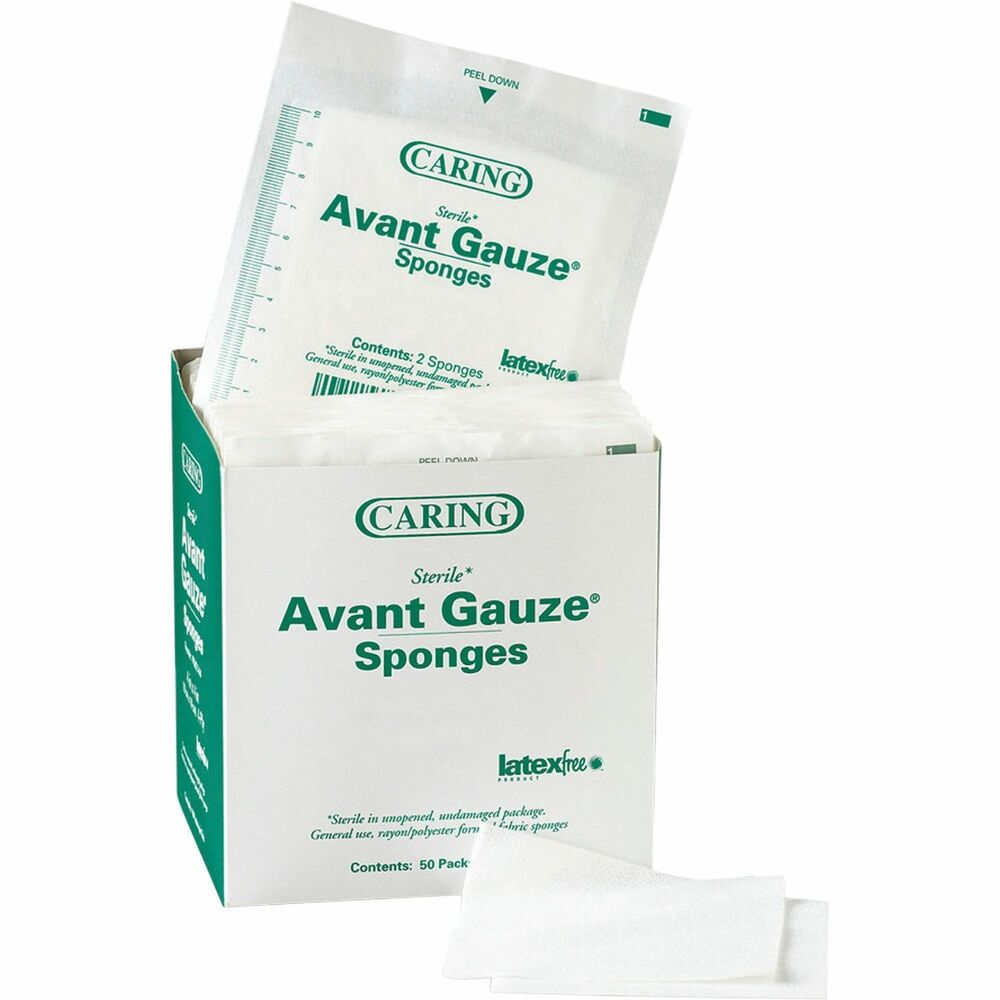 Image of Medline Gauze Sponges, Sterile, 2"x2",4 Ply, 50/BX, White