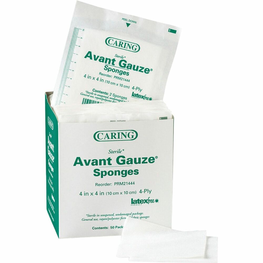 Image of Medline Gauze Sponges, Sterile, 4"x4",4 Ply, 50/BX, White