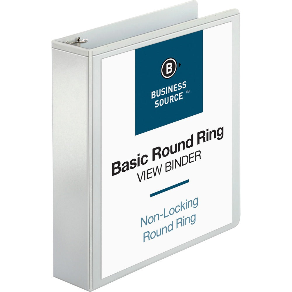 Image of Business Source View Binder, w/ 2 Inside Pockets, 2" Capacity, White