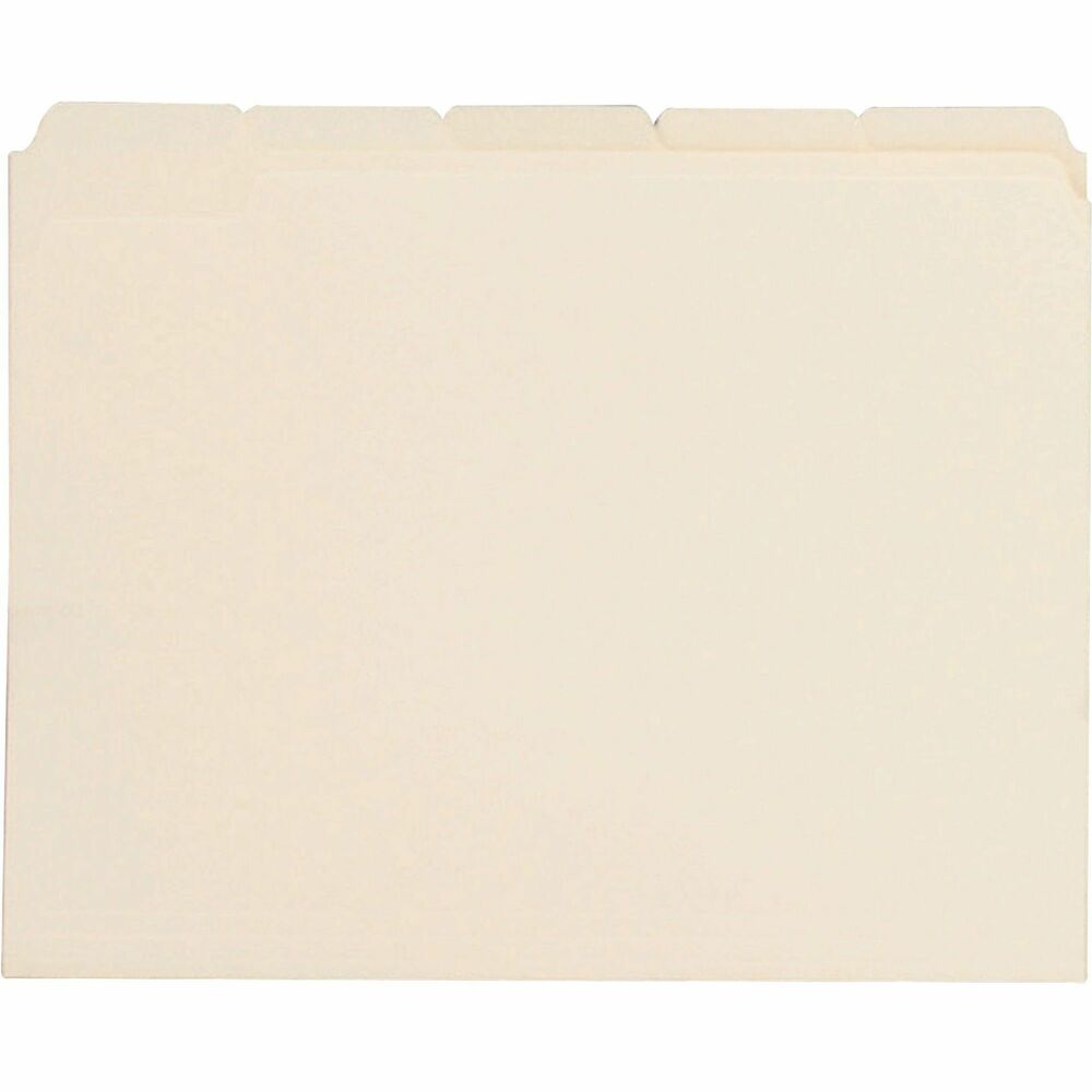 Image of Business Source File Folder,1/5-Cut Tab,3/4" Exp.,11 Pt.,Ltr,100/BX,Manila
