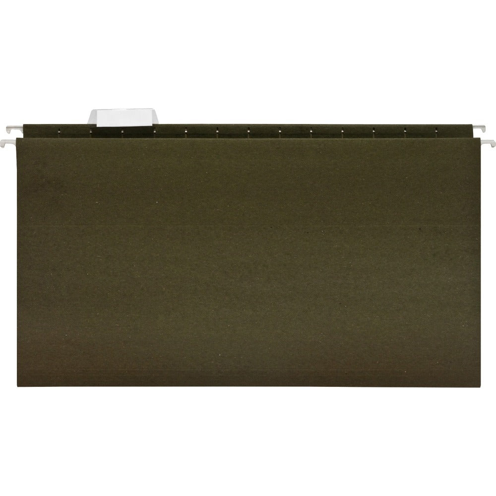Image of Business Source Hanging Folder, 11 Pt., 1/5 Cut, Legal, 25/BX, Green