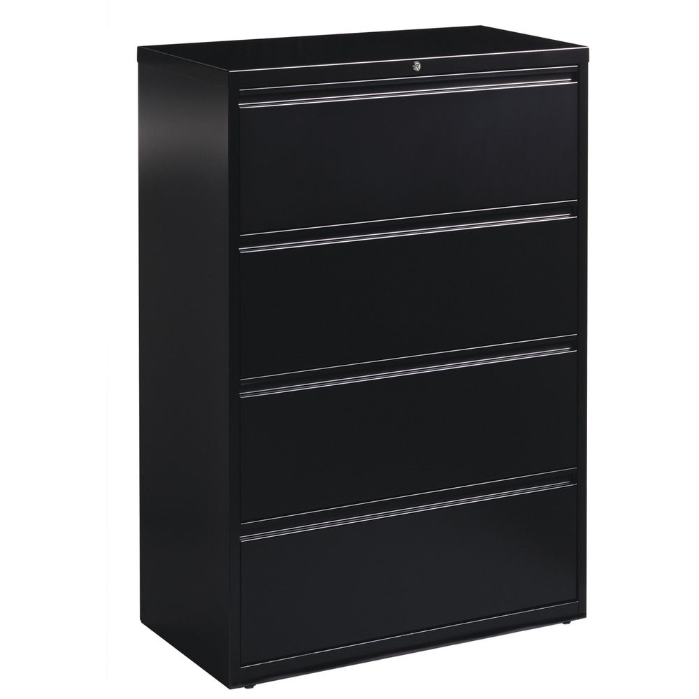 Image of Lorell Lateral File, 4-Drawer, 36"x18-5/8"x52-1/2", Black