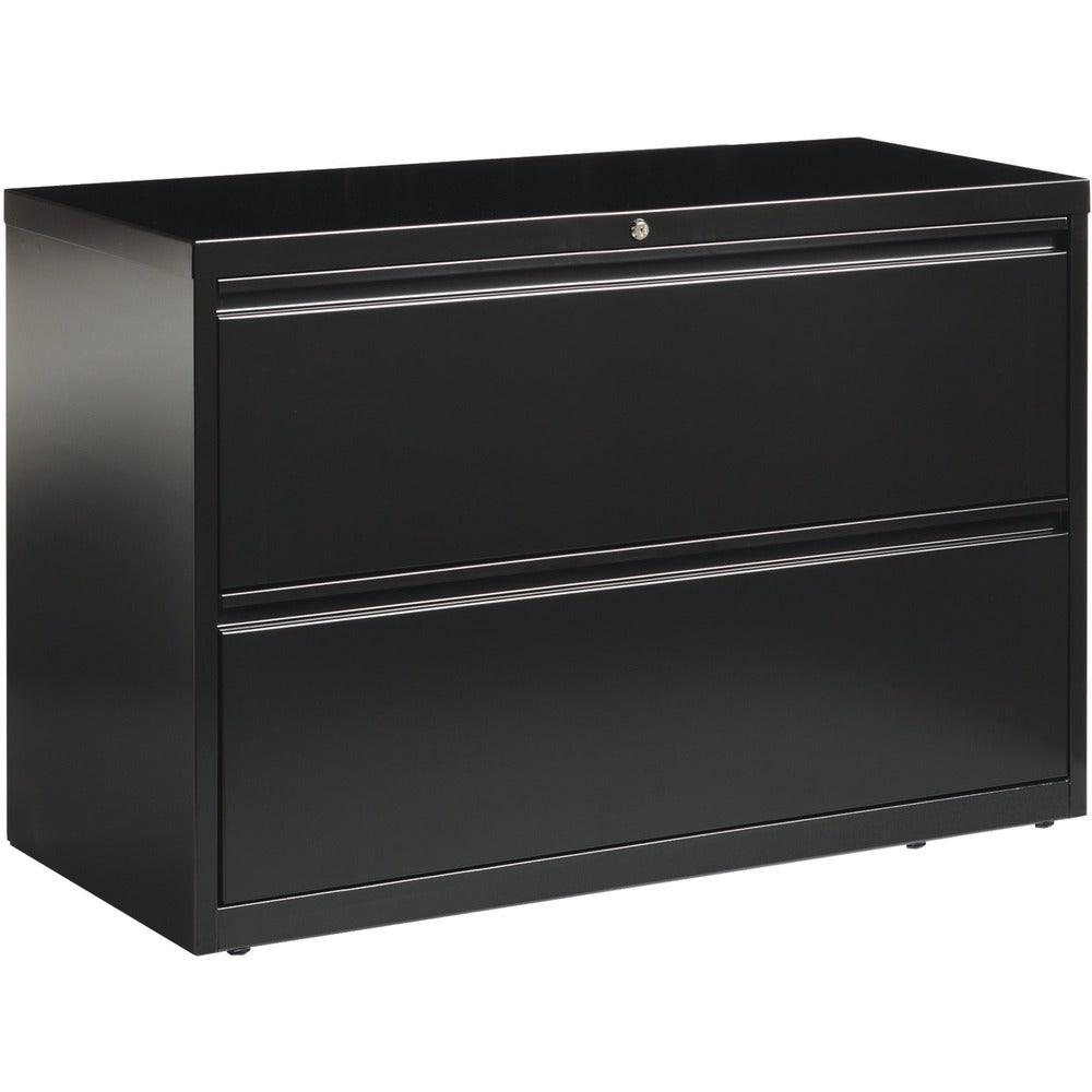 Image of Lorell Lateral File, 2-Drawer, 42"x18-5/8"x28", Black