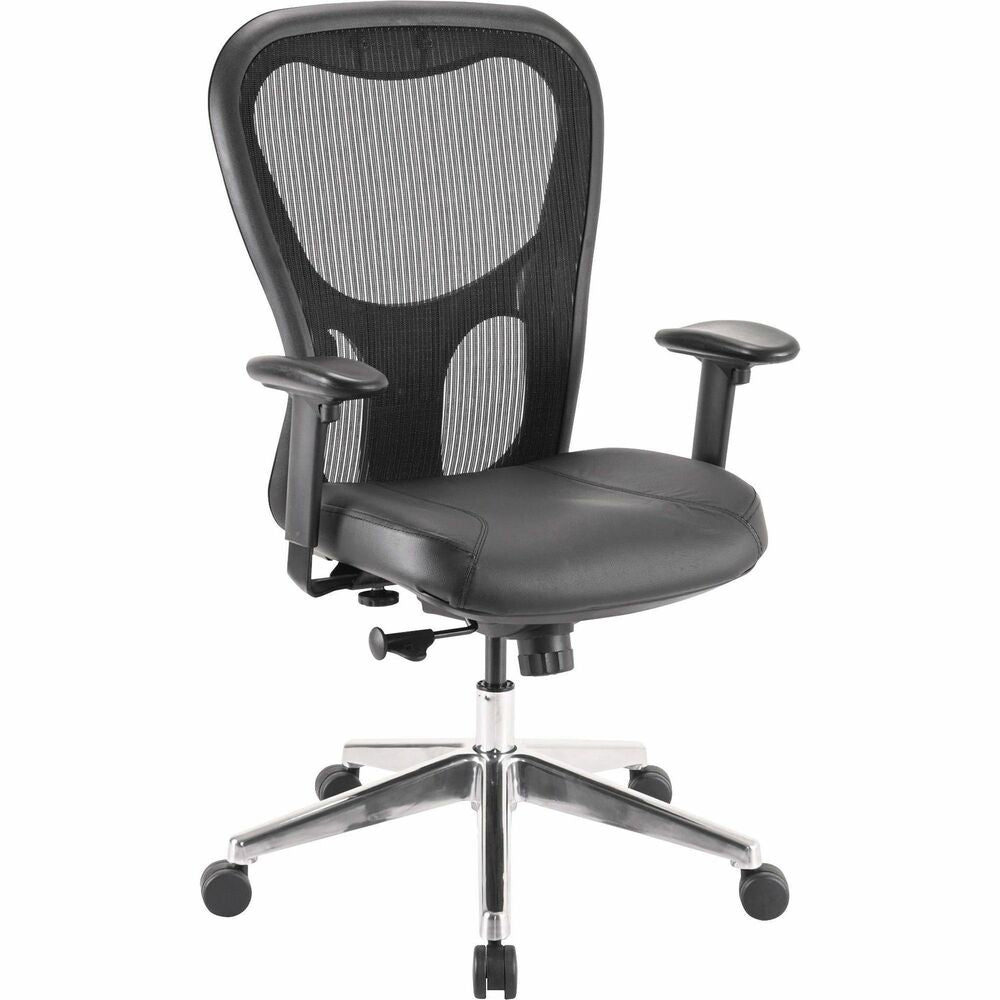 Image of Lorell Executive High-Back Chair, 24-7/8"x23-5/8"x44-1/8", Black