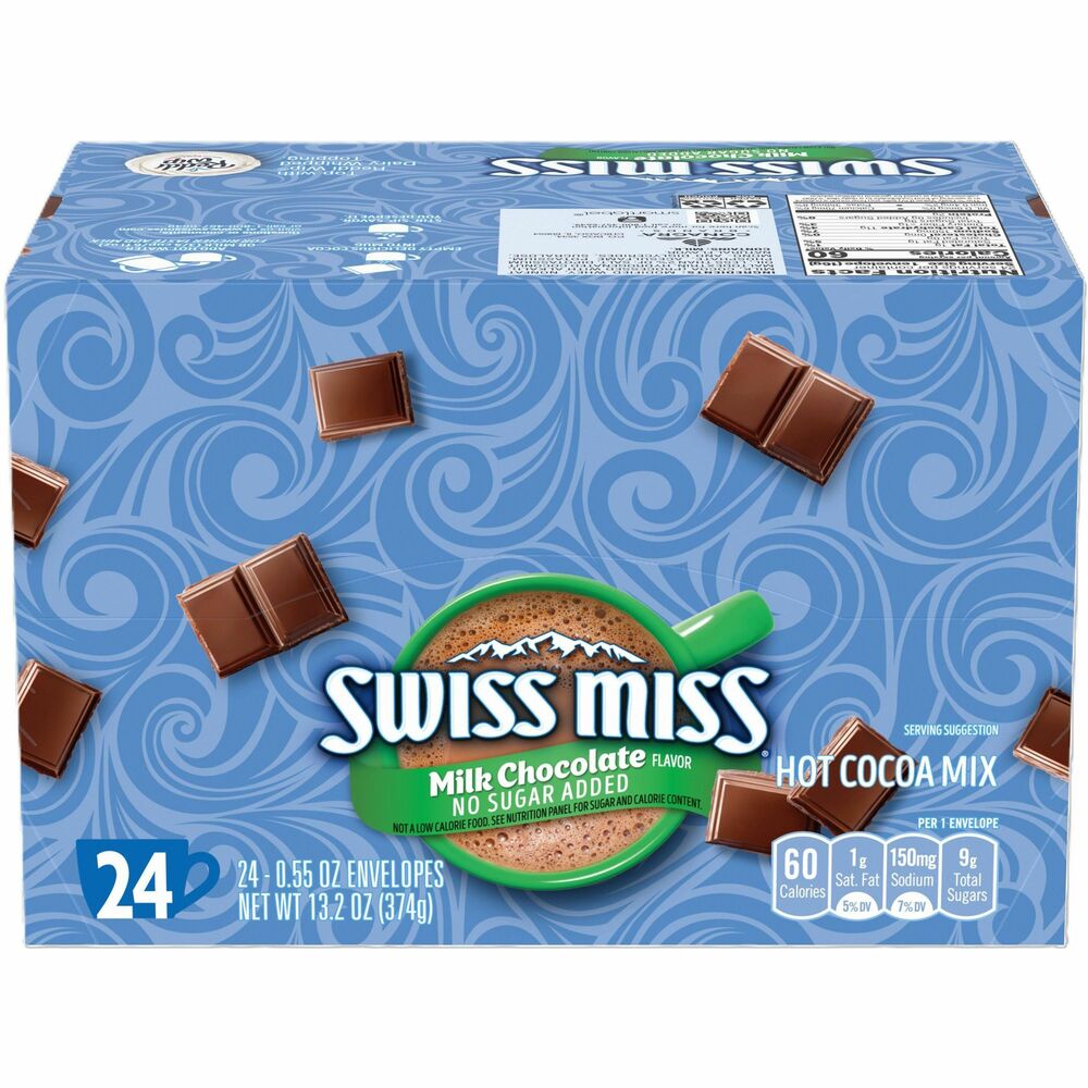 Image of Swiss Miss Hot Chocolate,Instant, .55 oz Packets,24/BX,No Sugar Added