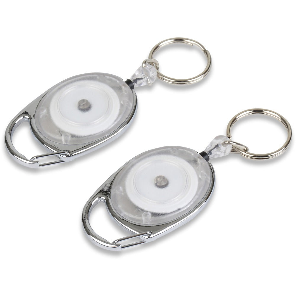 Image of Tatco Reel Key Chain, 30" Retractable Cord, 6/PK, Chrome