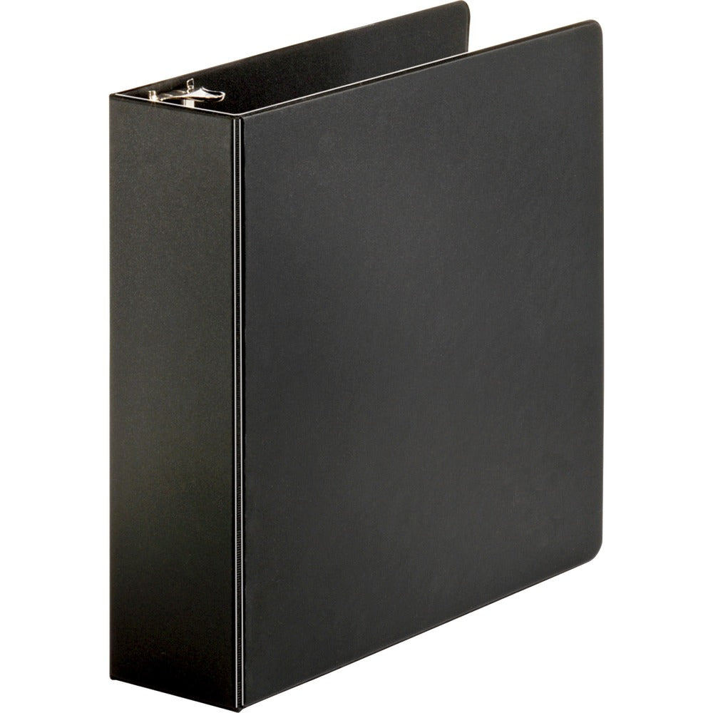 Image of Business Source Binder, Round Rings, 3" Capacity, 11"x8-1/2", Black