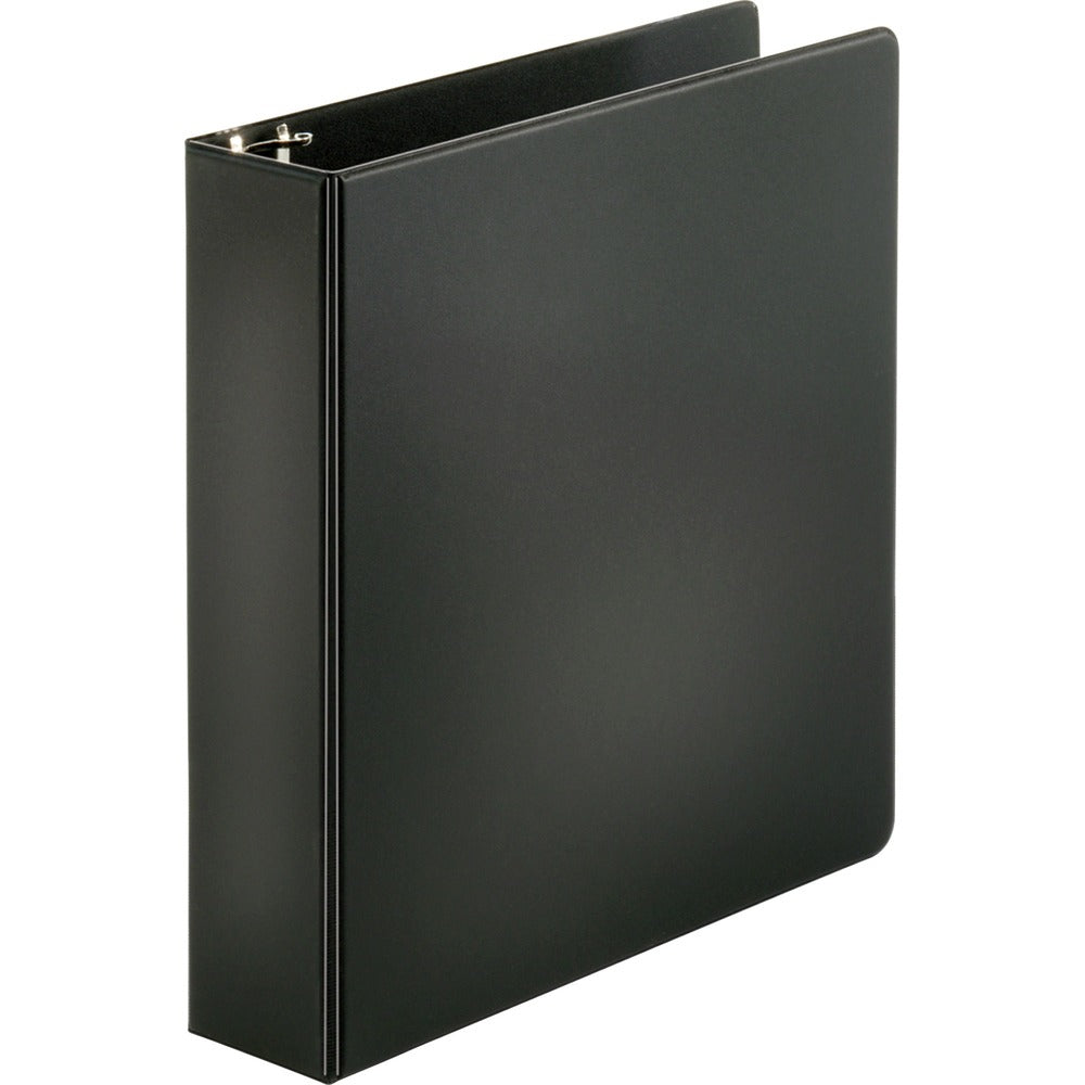 Image of Business Source Binder, Round Rings, 2" Capacity, 11"x8-1/2", Black