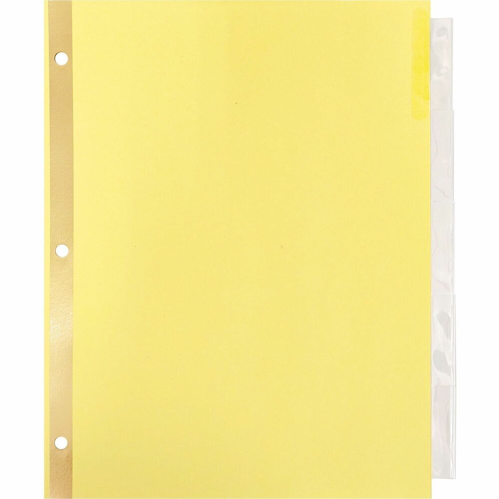 Image of Business Source Insertable Tab Indexes,11"x8-1/2",5/ST,Buff Paper/Clear