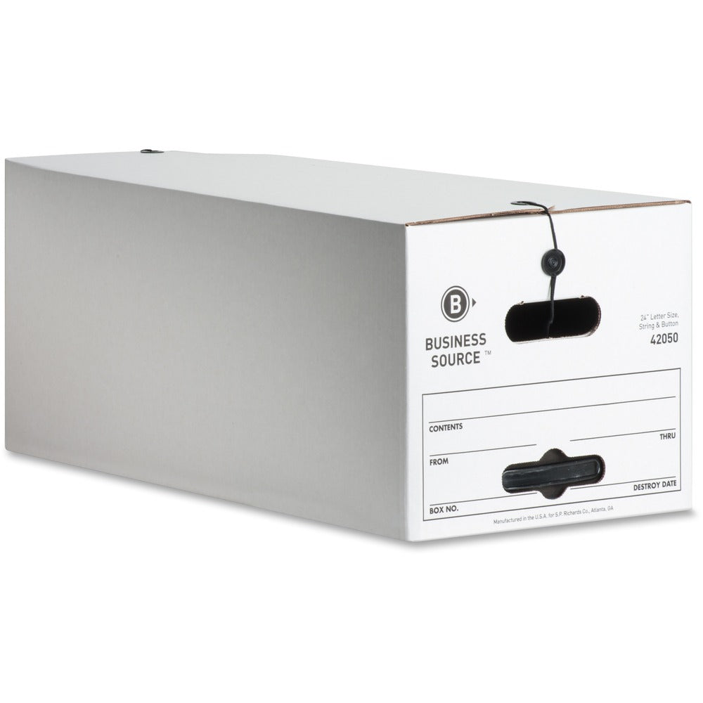 Image of Business Source Storage Boxes, Letter, 350 lbs., 12"x24"x10", 12/CT, White