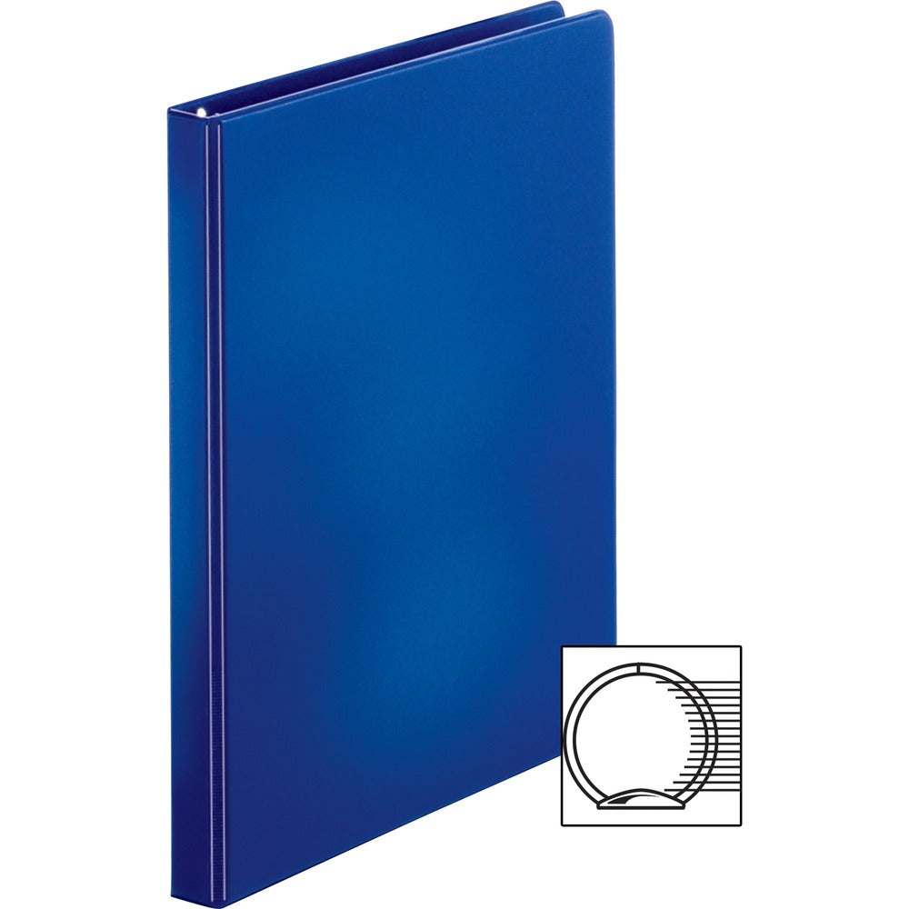 Image of Business Source Binder, Round Rings, 1/2" Cap, 8-1/2"x11", Dark Blue