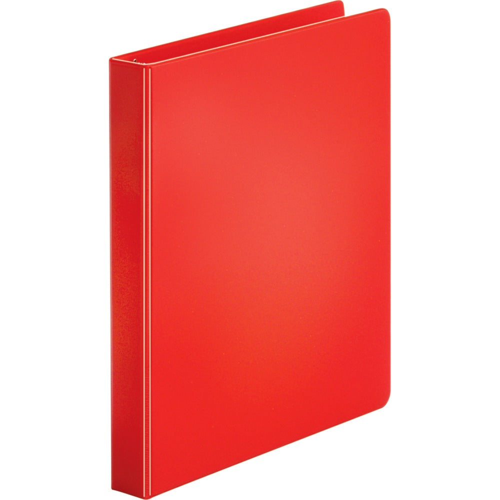 Image of Business Source Binder, Round Rings, 1" Cap, 8-1/2"x11", Red