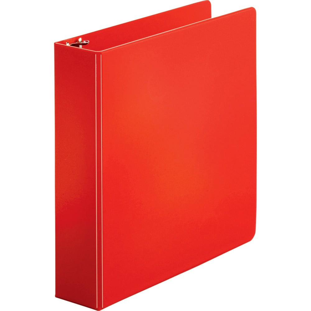 Image of Business Source Binder, Round Rings, 2" Cap, 8-1/2"x11", Red