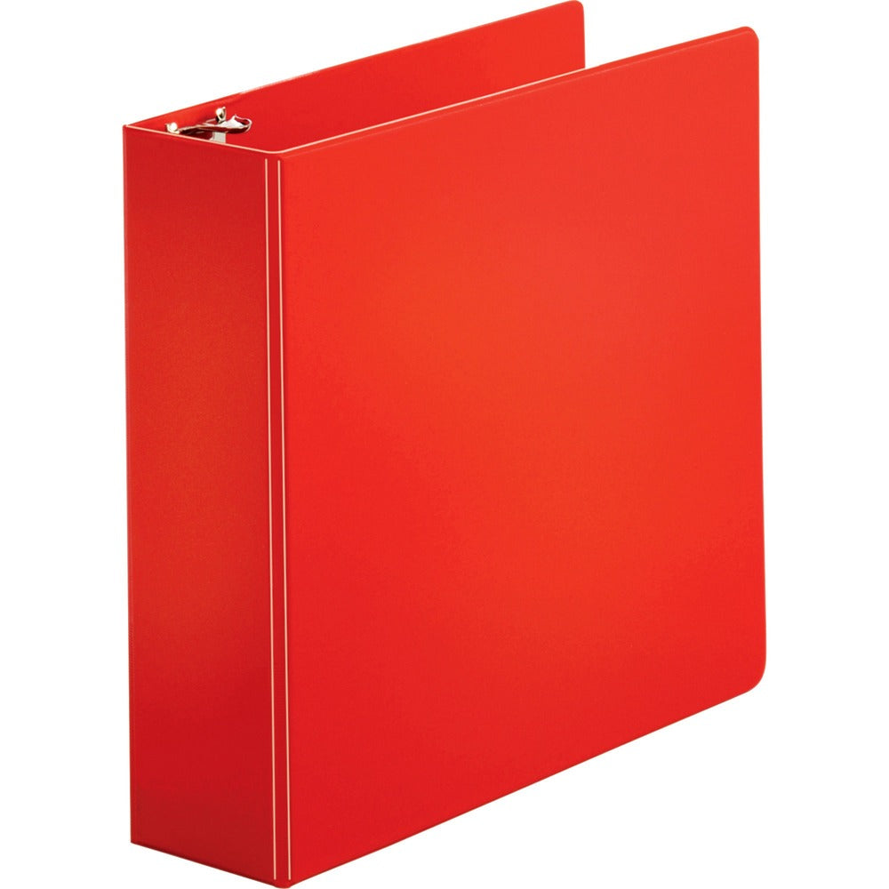 Image of Business Source Binder, Round Rings, 3" Cap, 8-1/2"x11", Red