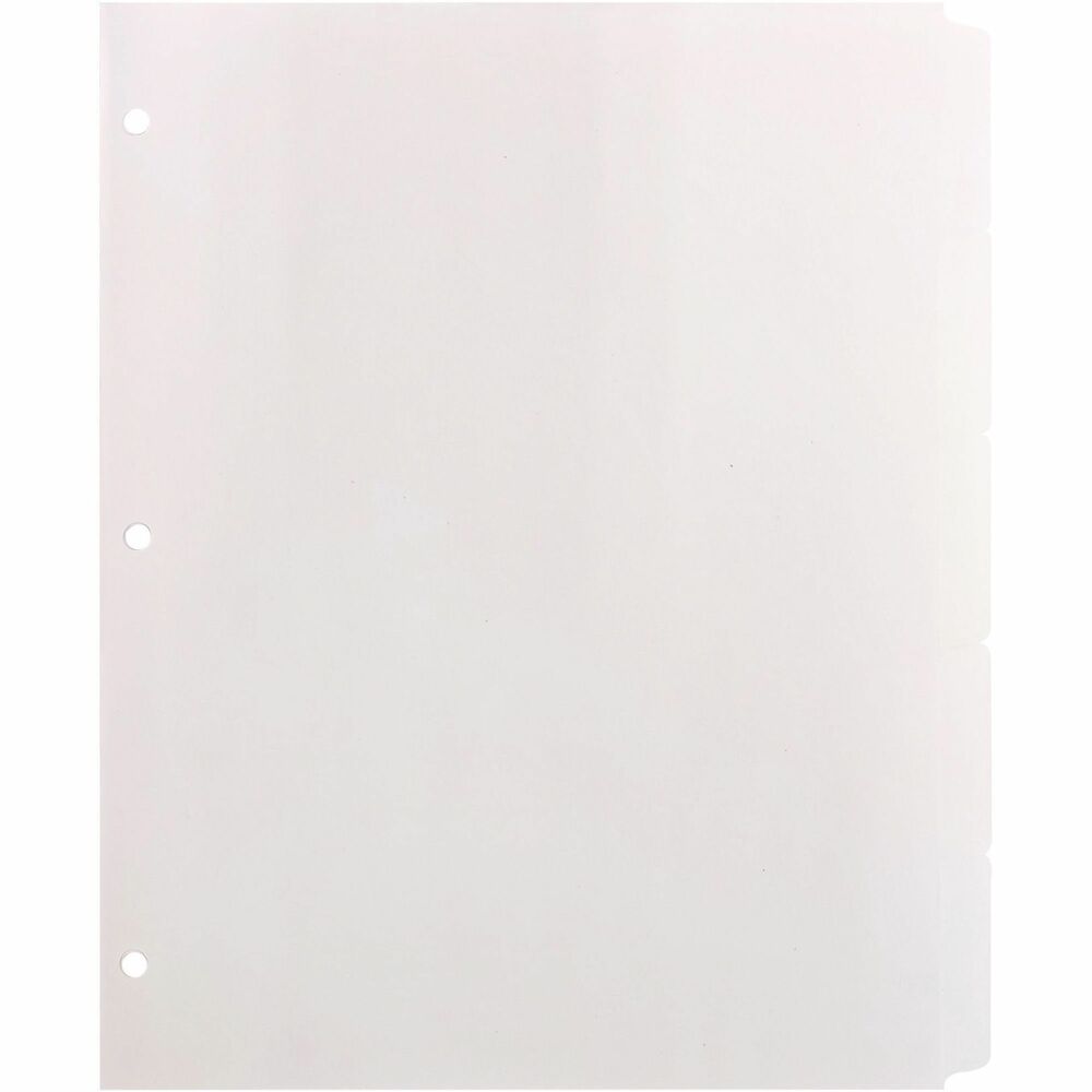 Image of Business Source Plain Tab Indexes, 9/32" Holes, 3HP, 5Tab, 36 Sets/BX, WE