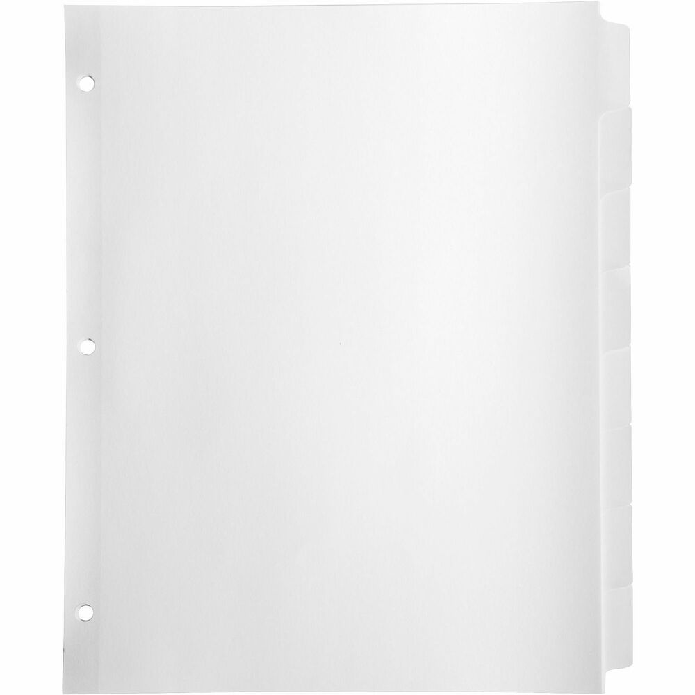 Image of Business Source Plain Tab Indexes, 9/32" Holes, 3HP, 8Tab, 24 Sets/BX, WE