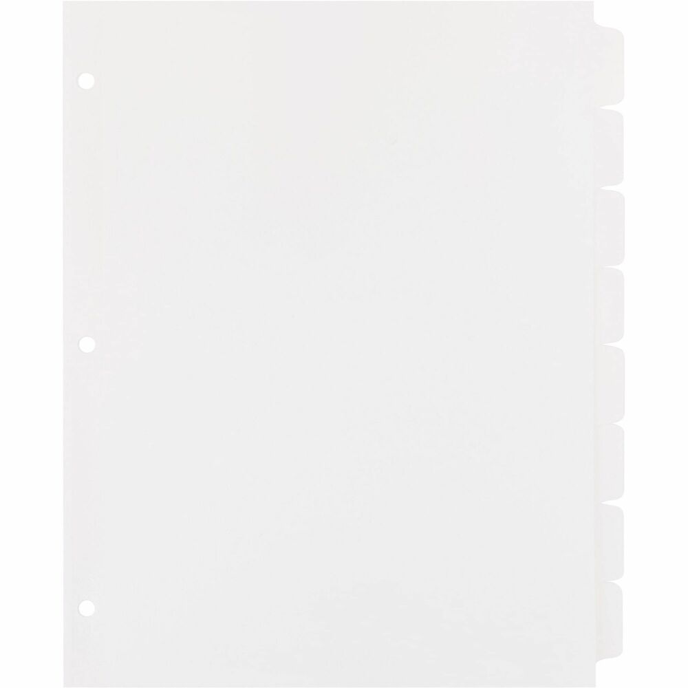 Image of Business Source Index Dividers, 3HP, 8-Tab, 25 ST/BX, 11"x8-1/2", White