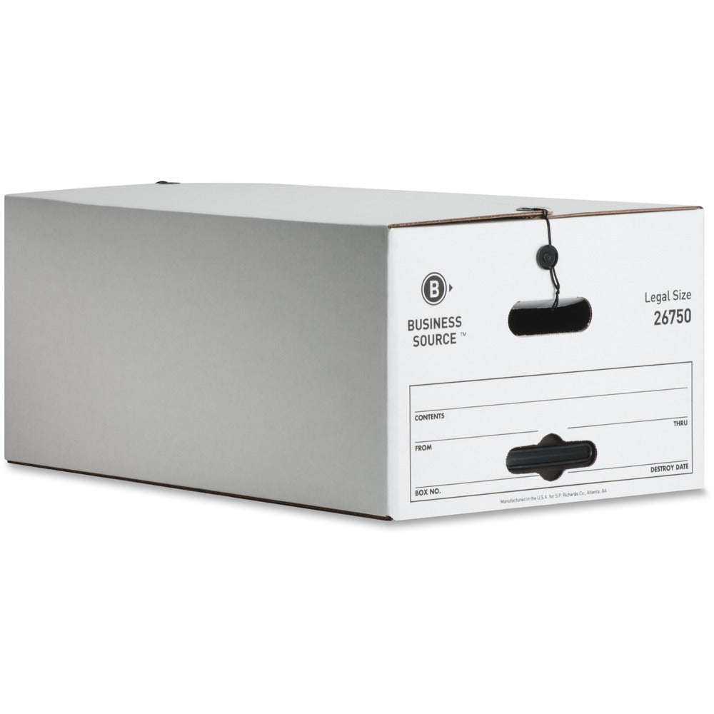 Image of Business Source Storage Boxes, Legal, 350 lbs., 15"x24"x10", 12/CT, White