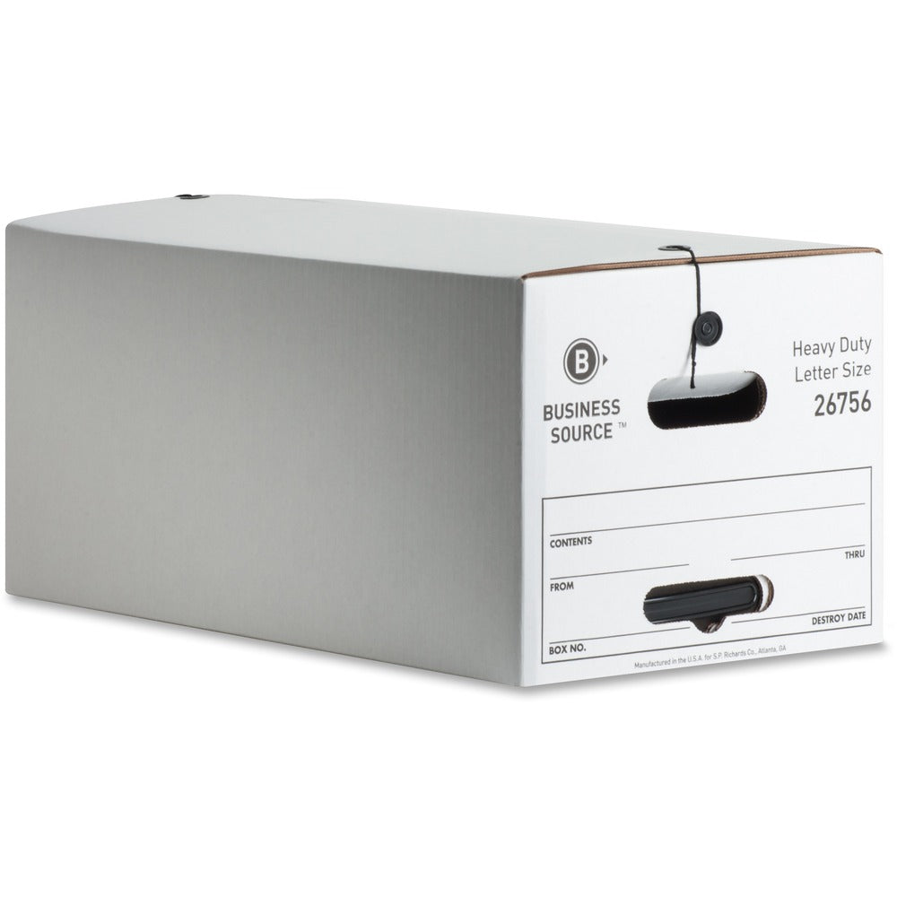 Image of Business Source Storage Box,Heavy-duty,700 lb,Ltr,12"x24"x10",12/CT,WE