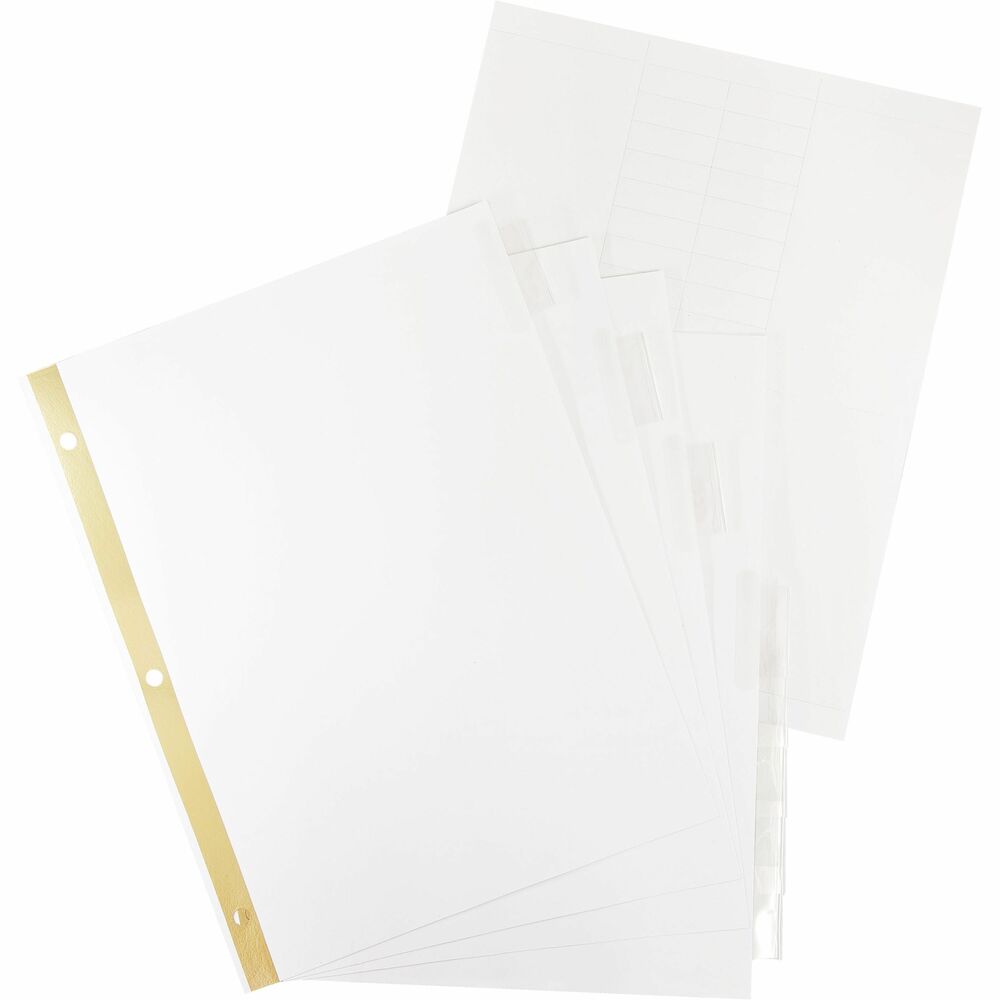 Image of Business Source Index Dividers,11"x8-1/2",8/ST, White Stock/Clear Tabs