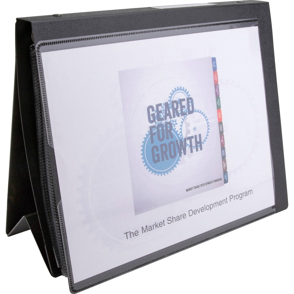 Image of Business Source Presentatn Binder, w/10 Sht Protectors,1" Cap.,8-1/2"x11",BK