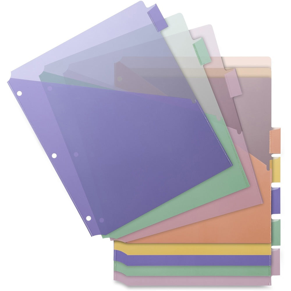 Image of Business Source Index Dividers,Poly,Double Pocket,8-1/2"x11",8/ST,Multi
