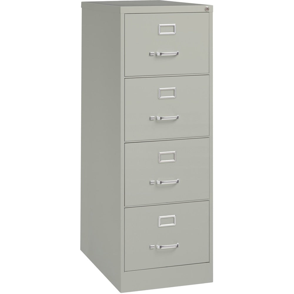 Image of Lorell Vertical File, 4-Drawer, Legal, 18"x26-1/2"x52", Lt Gray