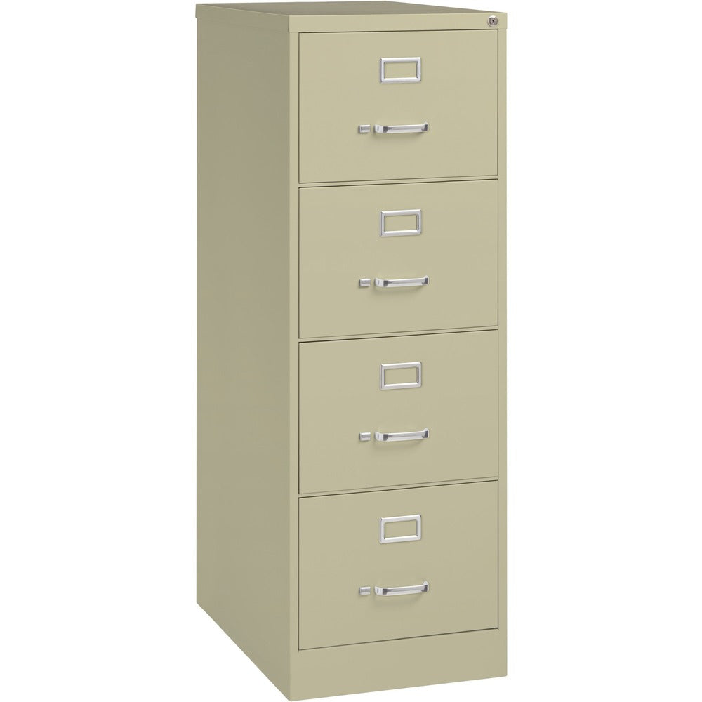 Image of Lorell Vertical File, 4-Drawer, Legal, 18"x26-1/2"x52", Putty