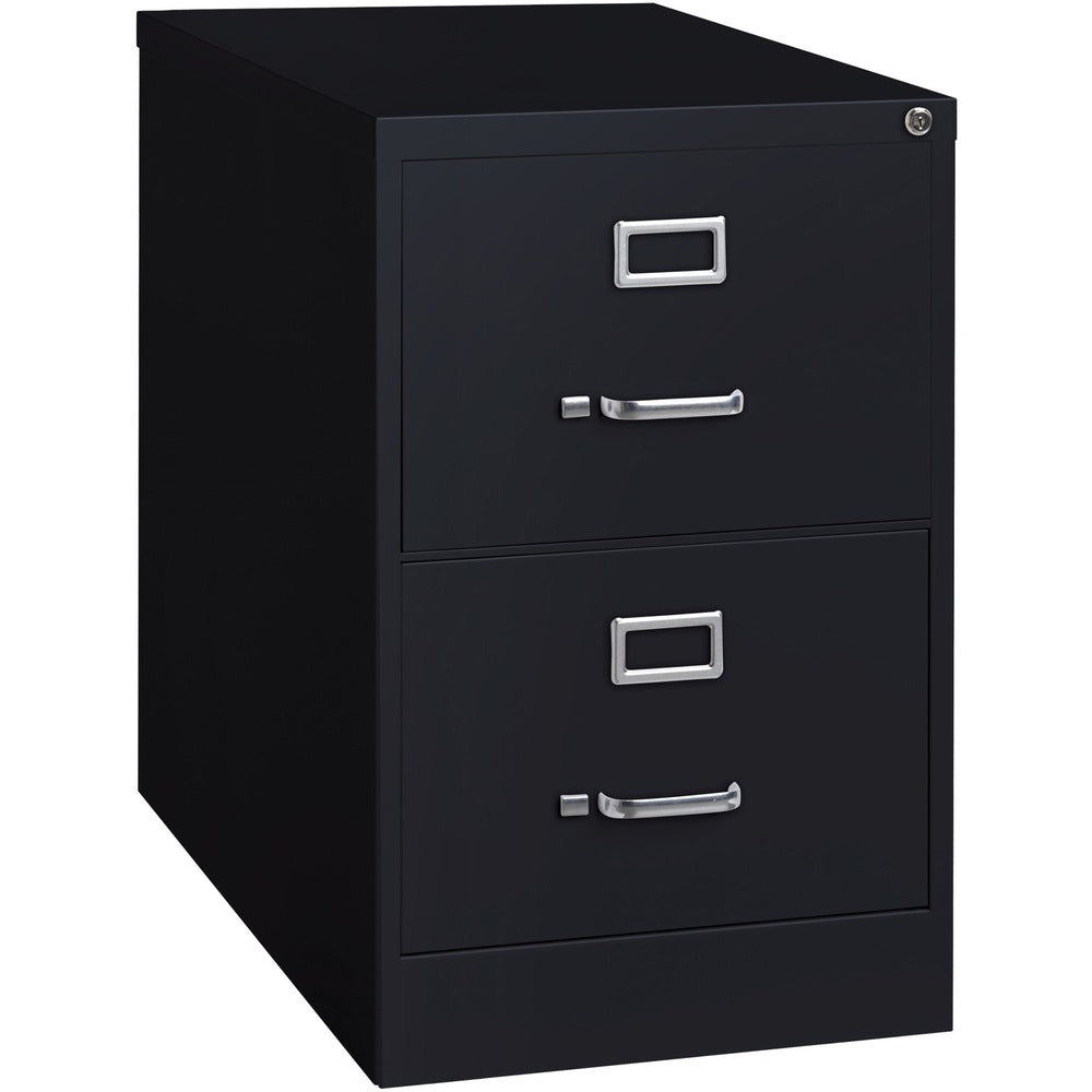 Image of Lorell Vertical File,2-Drawer,Legal,18"x26-1/2"x28-3/8",Black
