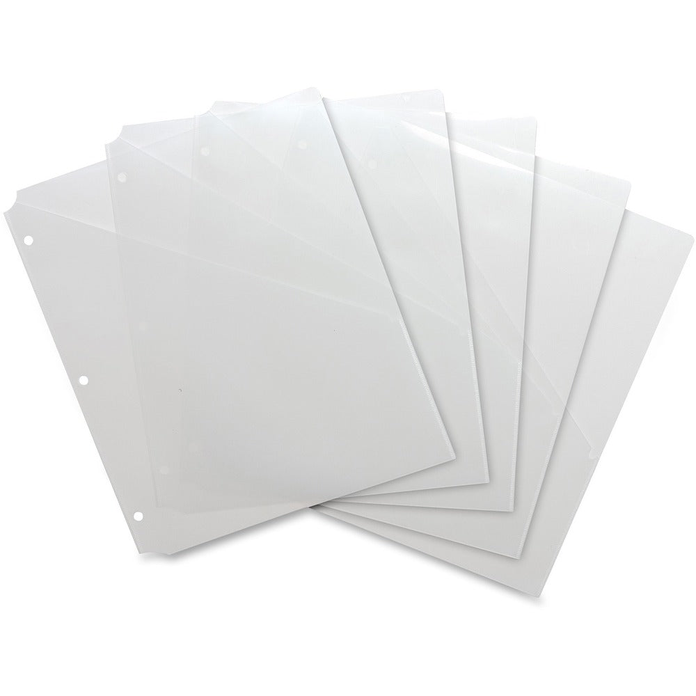 Image of Business Source Binder Pockets, Poly, Letter, 8-1/2"x11", 5/PK, Clear