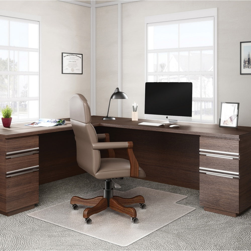 Image of Deflecto Chair Mat, w/ Lip, 46"x60", Beveled Edge, Clear