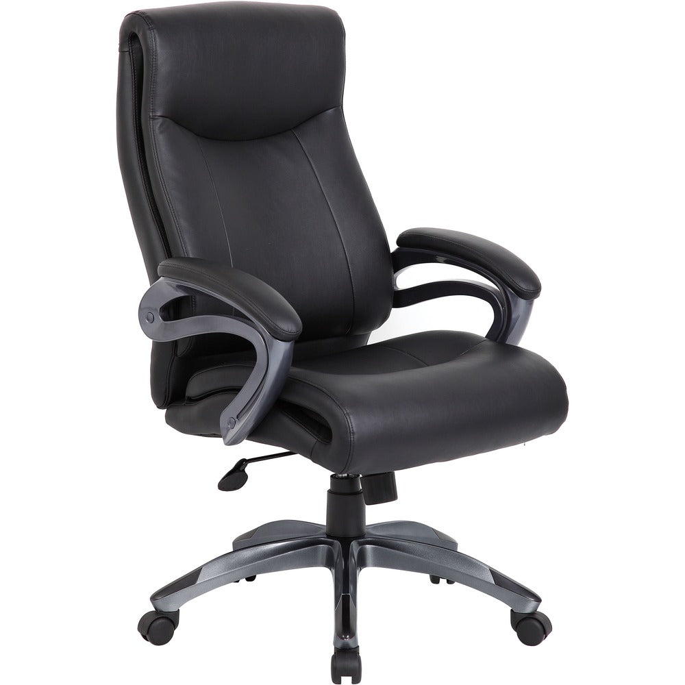 Image of Lorell Hi-Back Chair,Leather,28-1/5"x31-1/10"x43-9/10-46-9/10",BK