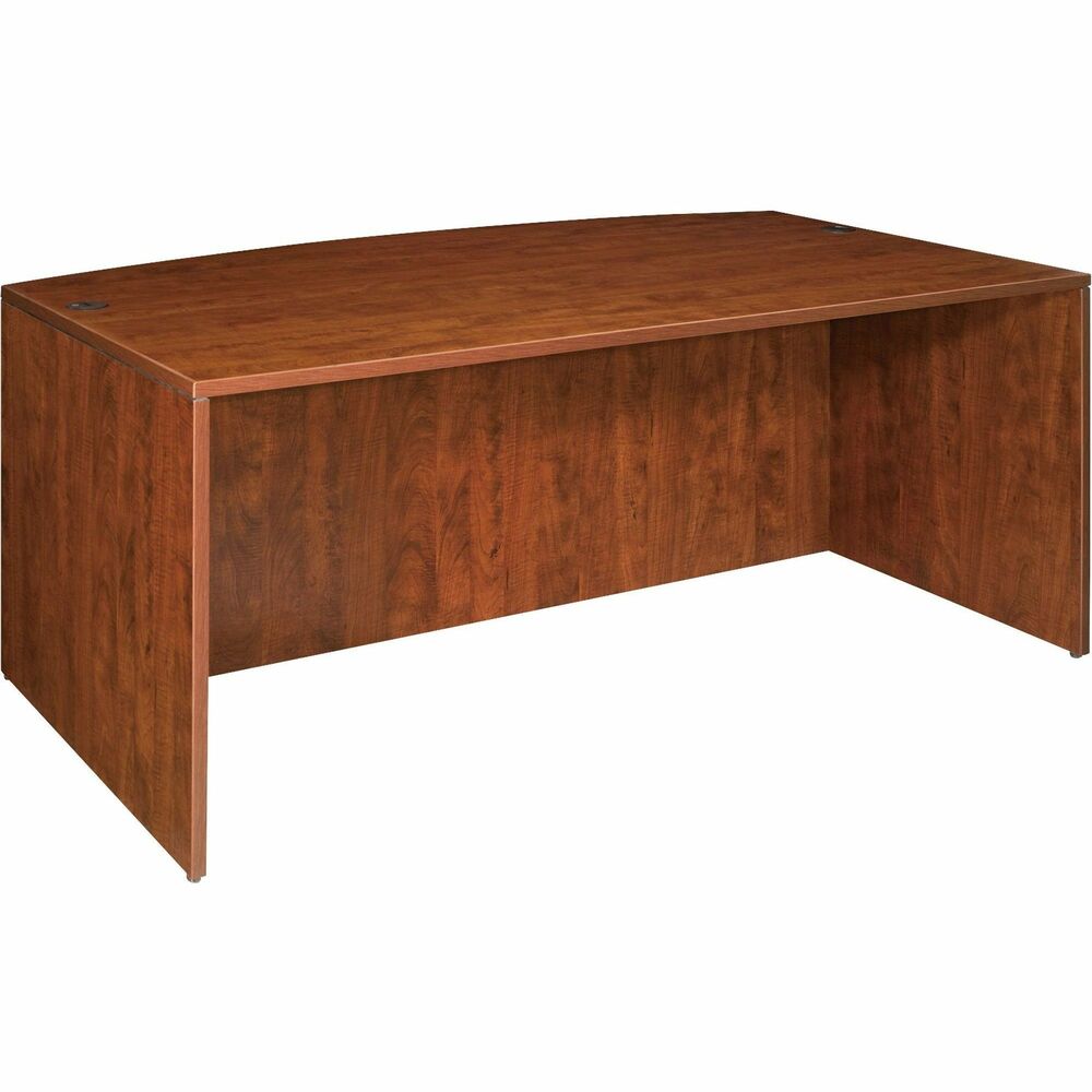 Image of Lorell Bowfront Desk Shell, 72"x41-2/5"x29-1/2",Cherry
