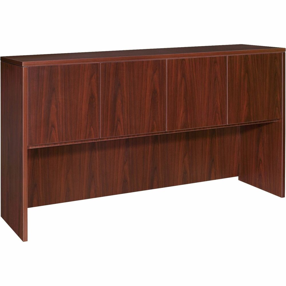 Image of Lorell Hutch, w/Doors, 66"x15"x36", Mahogany