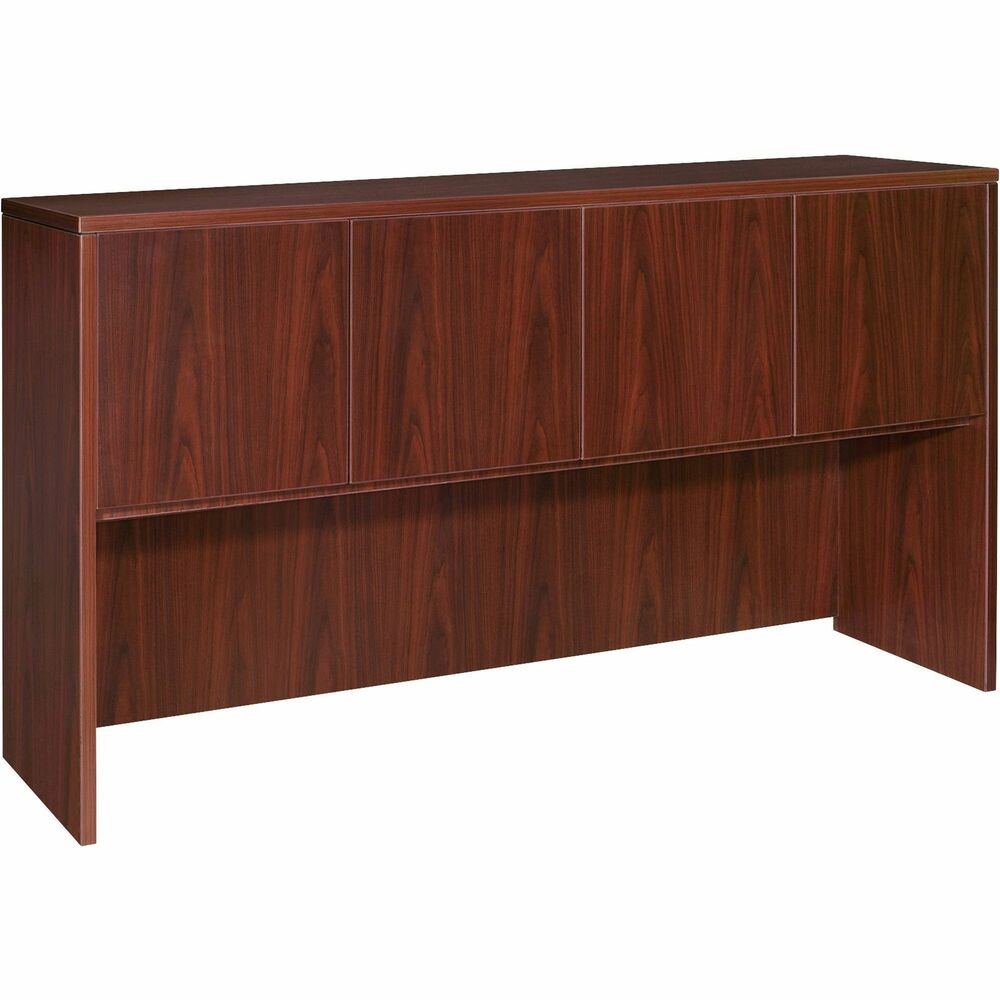 Image of Lorell Hutch w/Doors,72"x15"x36",Mahogany