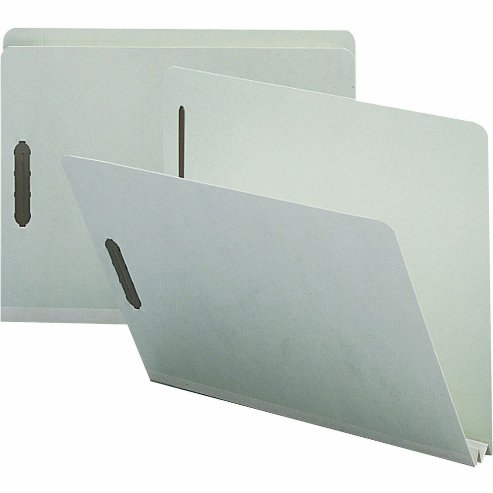 Image of Nature Saver Pressboard Fastener Folders,2 Exp,Letter,25/BX,Gray Green