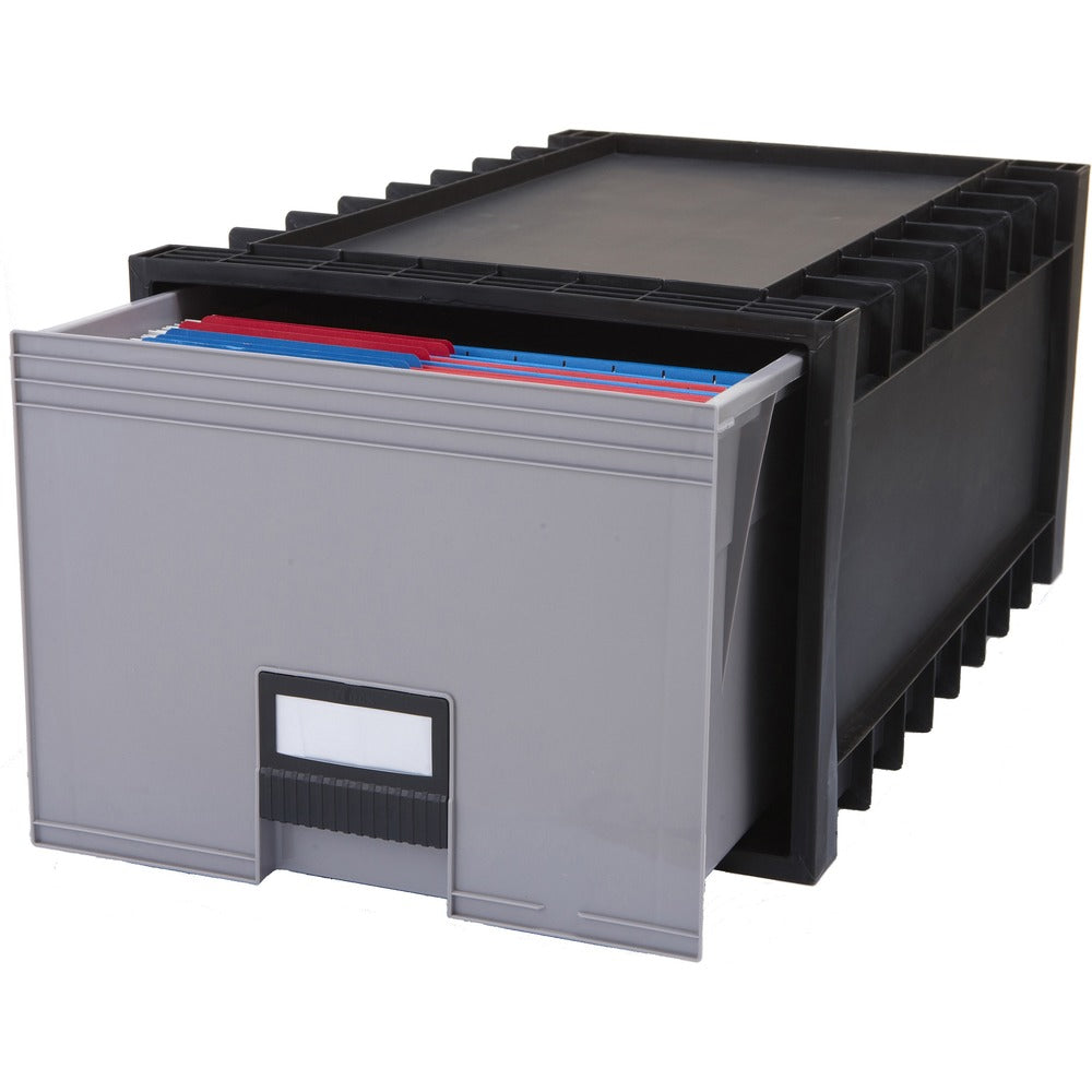 Image of Storex Industries Corporation Archive Storage Box, LTR, 24"D, Black/Gray