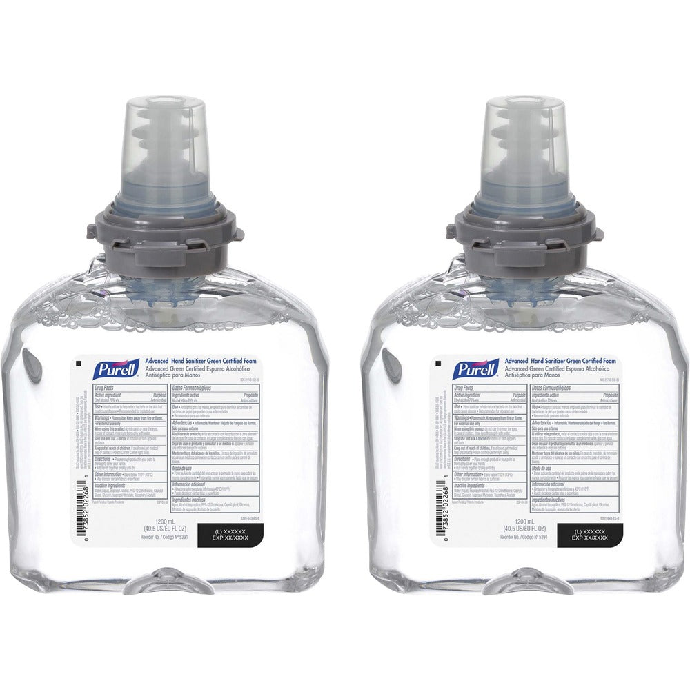 Image of Gojo Foam Refill, f/PURELL TFX Dispensers, 1200ml, 2/CT, Clear