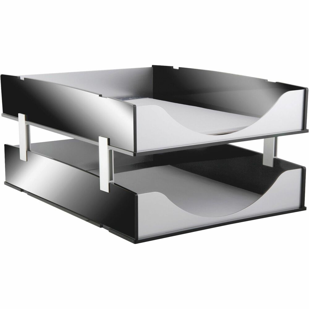 Image of Kantek Stacking Supports, Aluminum, 4/ST, Black/Acrylic