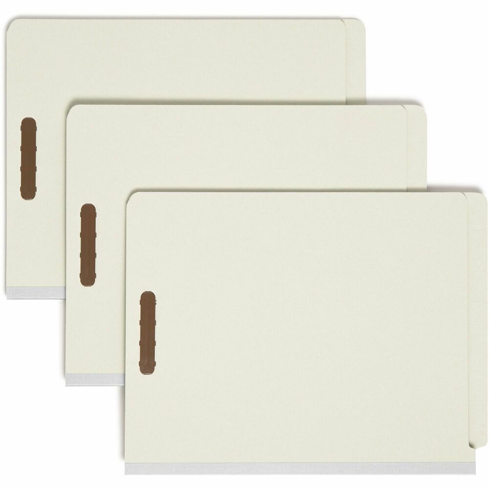 Image of Smead Classification Folders,Ltr, Recycled,2 Div,10/BX,GY Green
