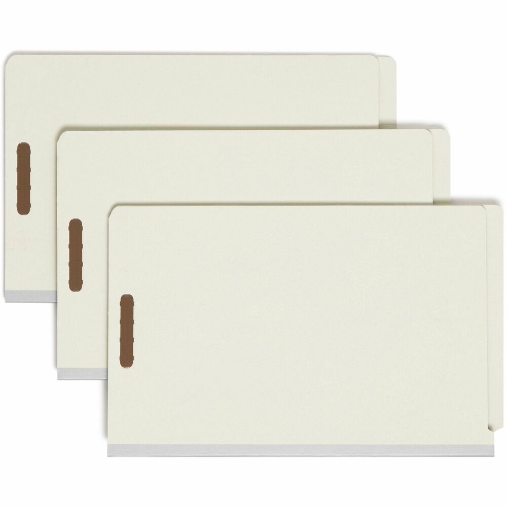 Image of Smead Classification Folders,Lgl,Recycled,2 Div,10/BX,GY Green
