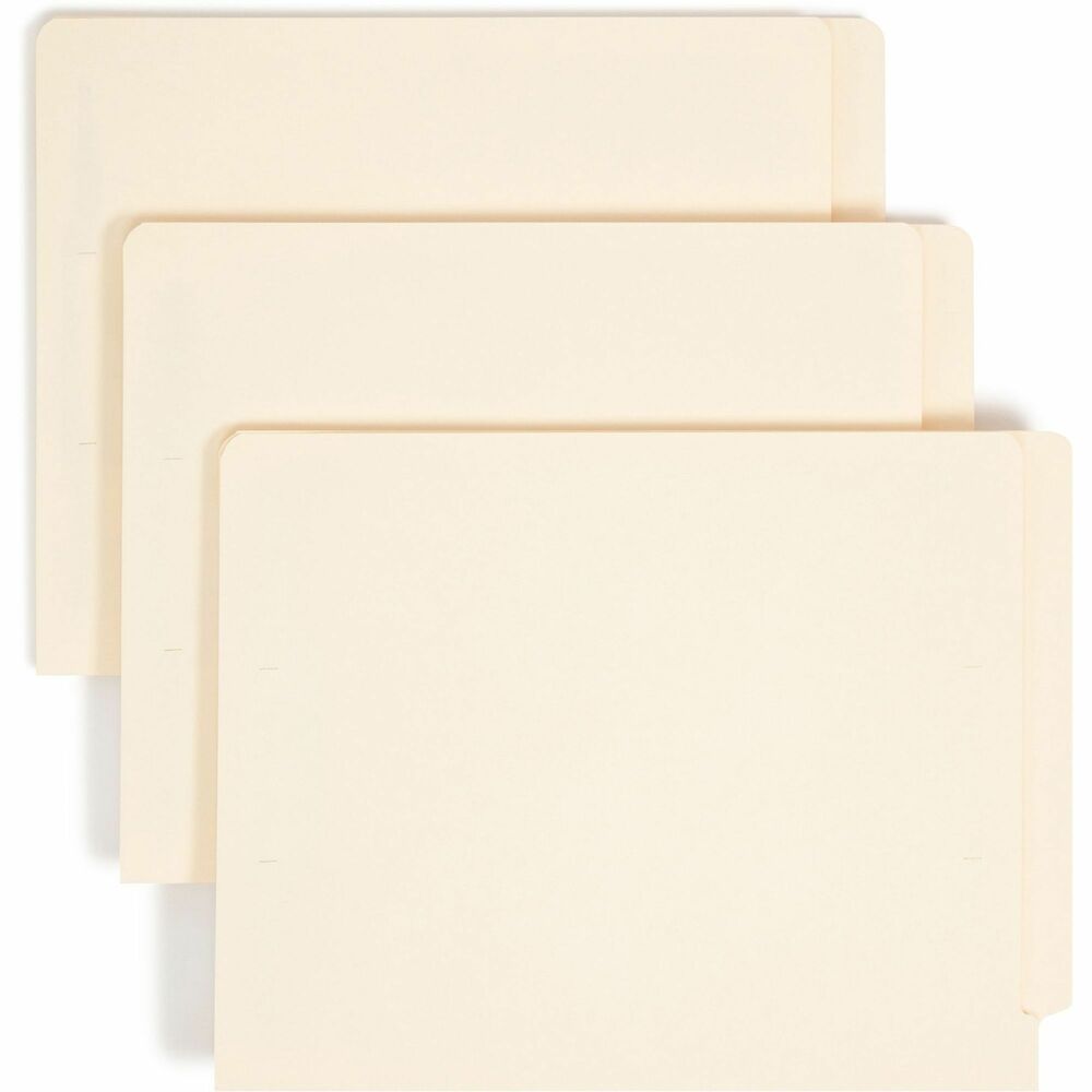 Image of Smead Fastener Folder,End Tab,Straight Cut,Ltr,50/BX,Manila